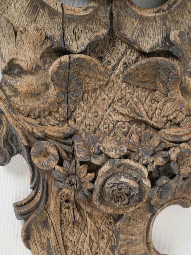19th-Century Louis XV Style Wall Console in Carved Oak -26½"