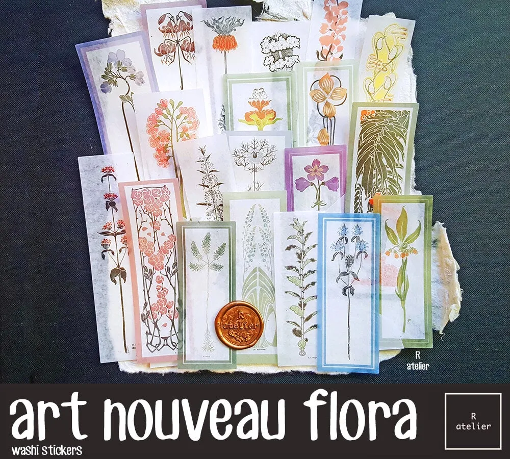 Art Nouveau Motifs Patterns Scrapbooking Washi Stickers