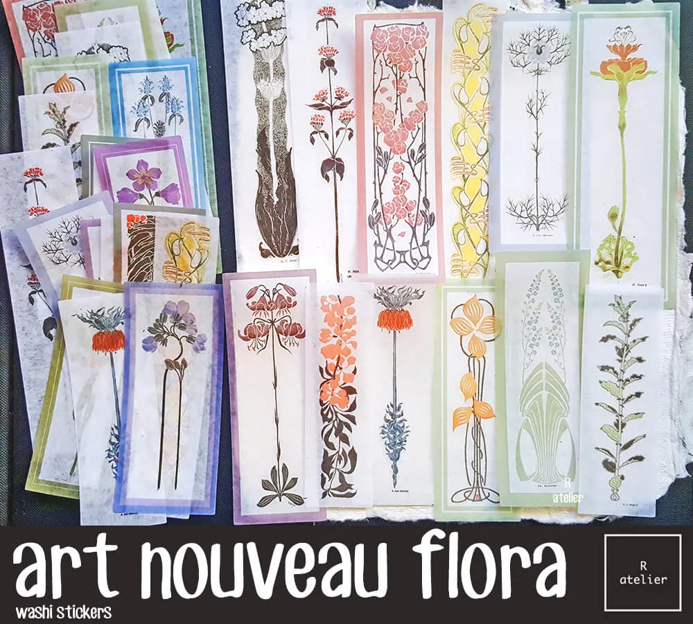 Art Nouveau Motifs Patterns Scrapbooking Washi Stickers