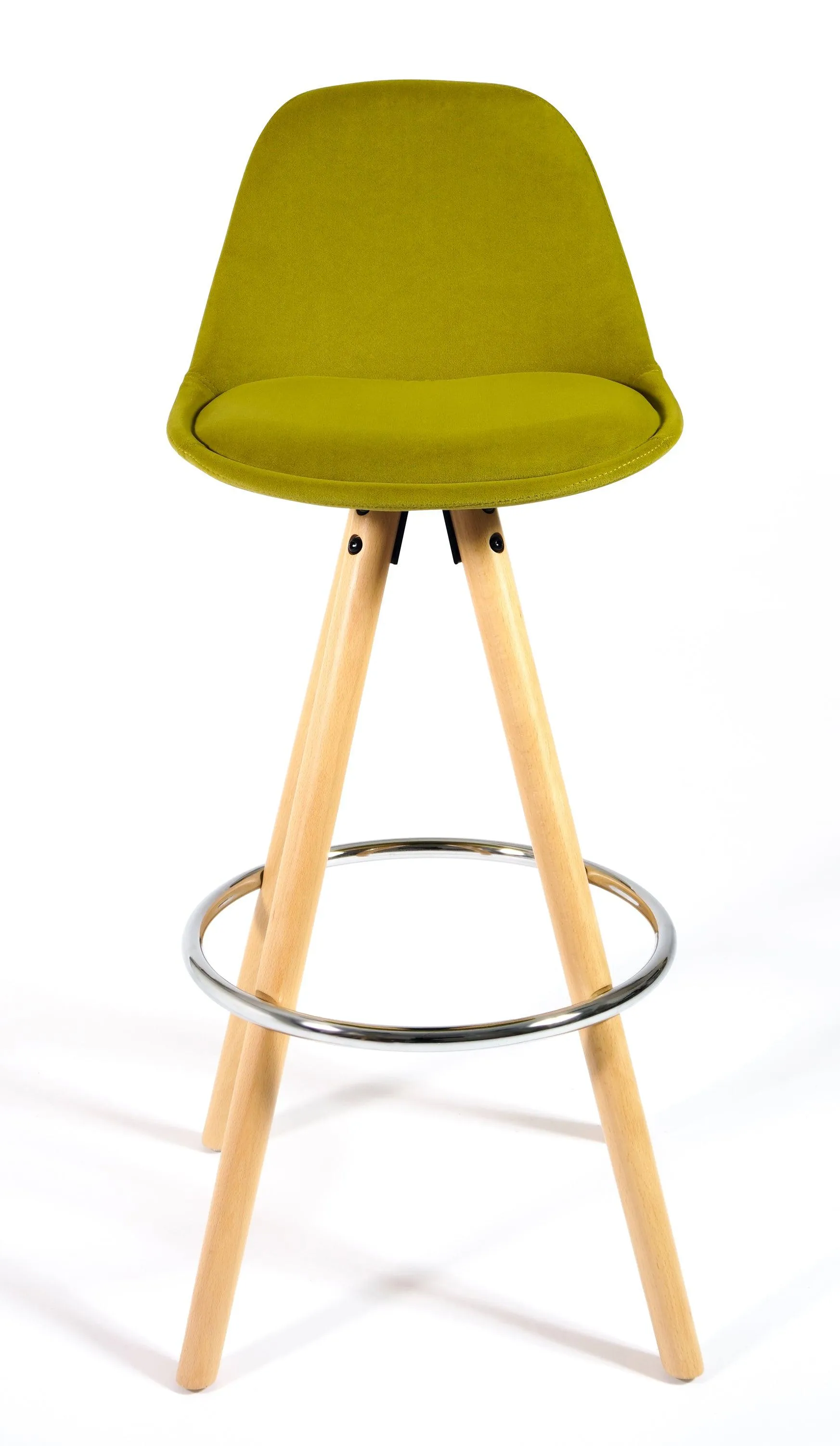 Barcelona Bar Stools Matte Velvet - Olive Green