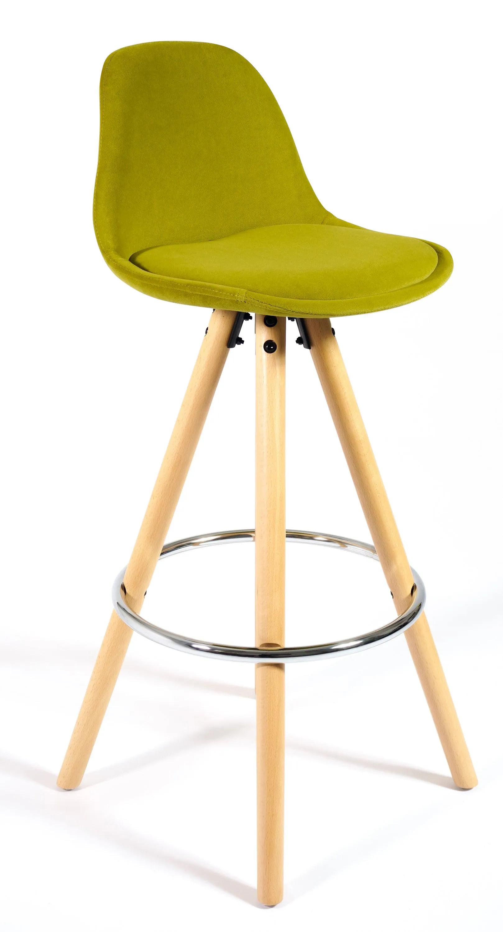 Barcelona Bar Stools Matte Velvet - Olive Green
