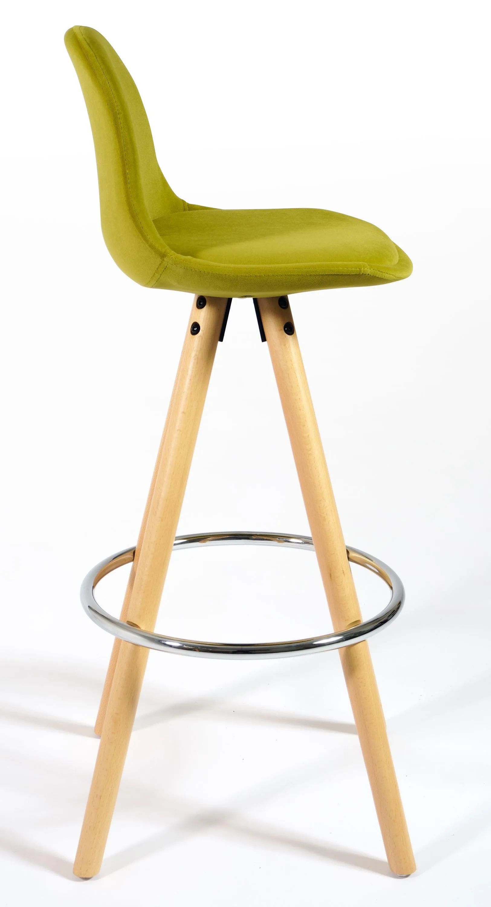 Barcelona Bar Stools Matte Velvet - Olive Green