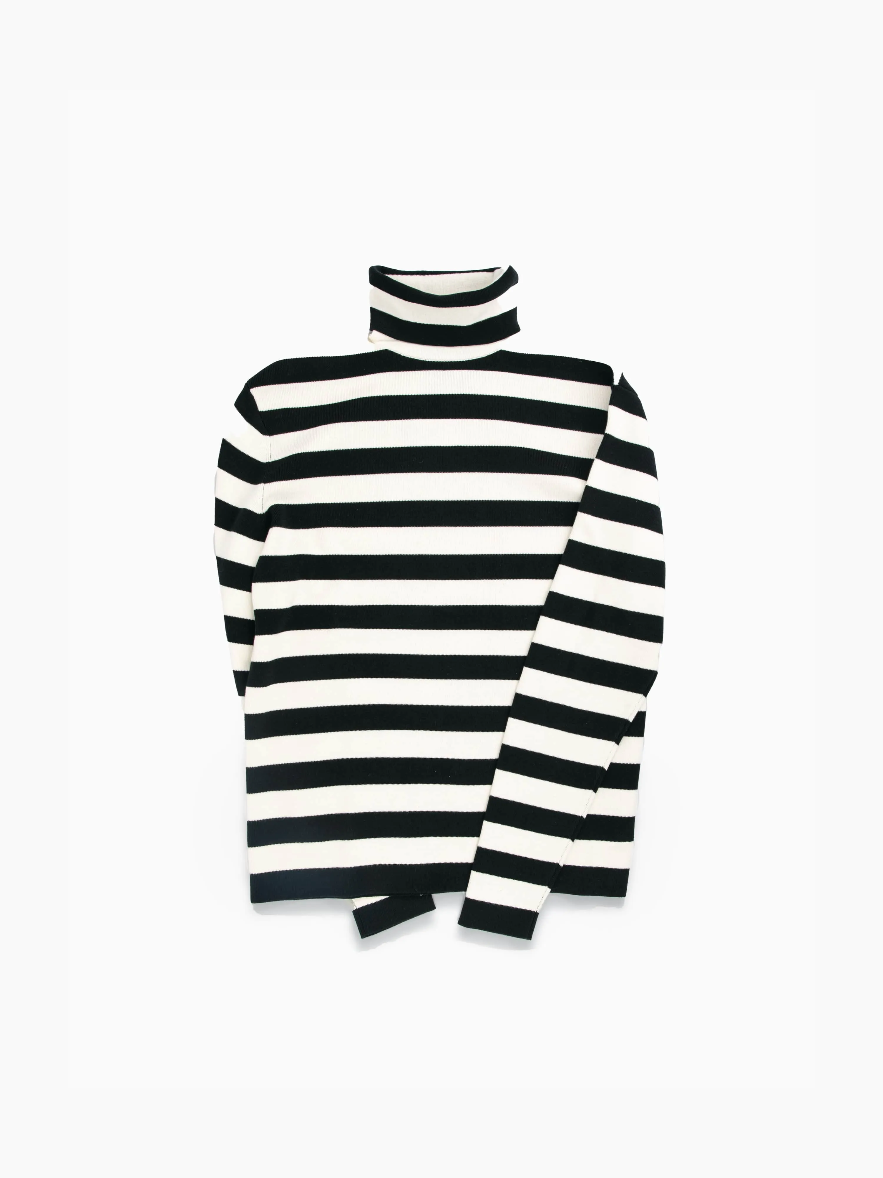 Black White Striped Turtleneck