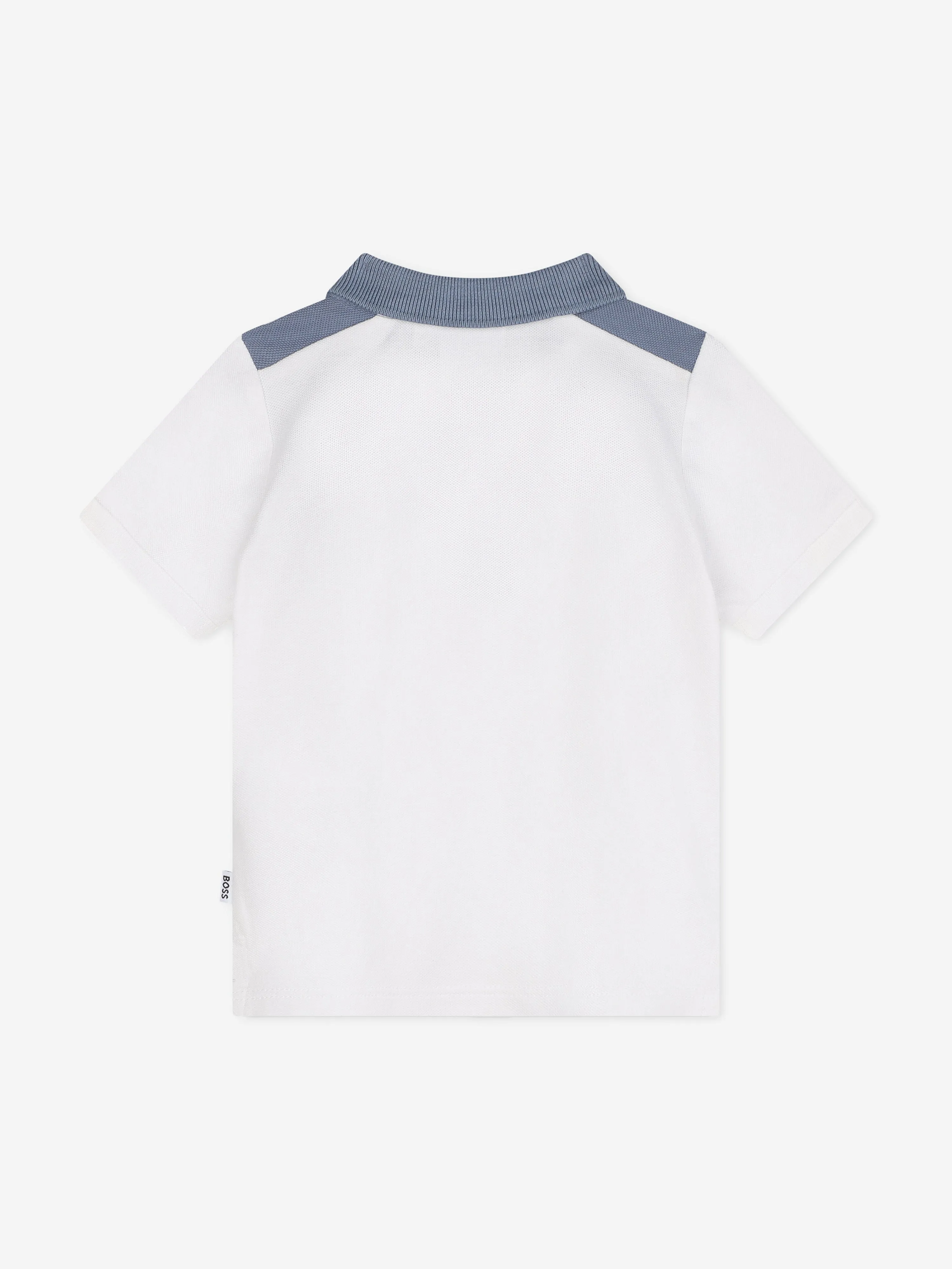 BOSS Baby Boys Colourblock Polo Shirt in White
