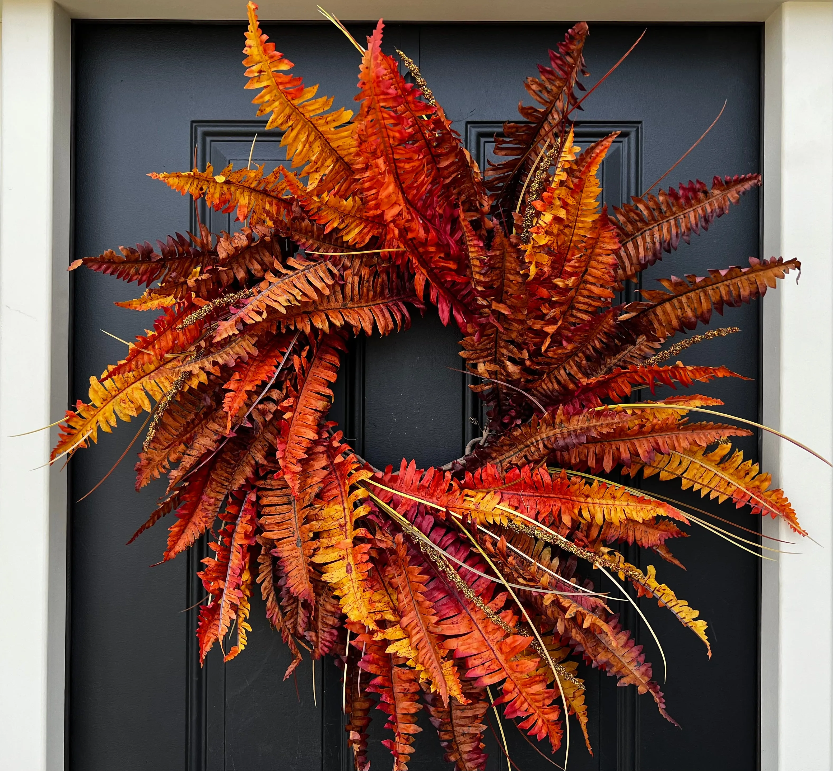 Burnt Orange Fall Fern Wreath