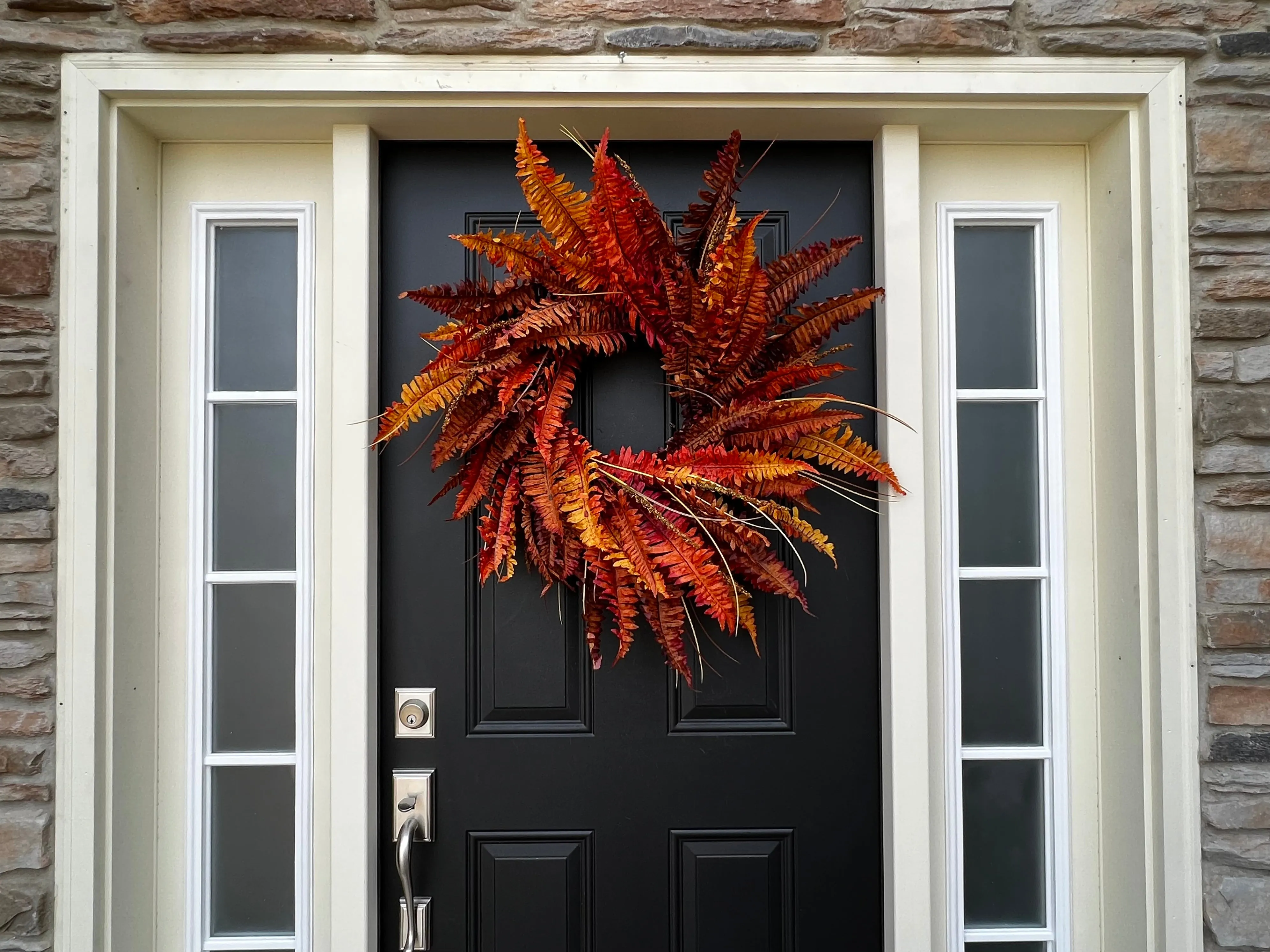 Burnt Orange Fall Fern Wreath