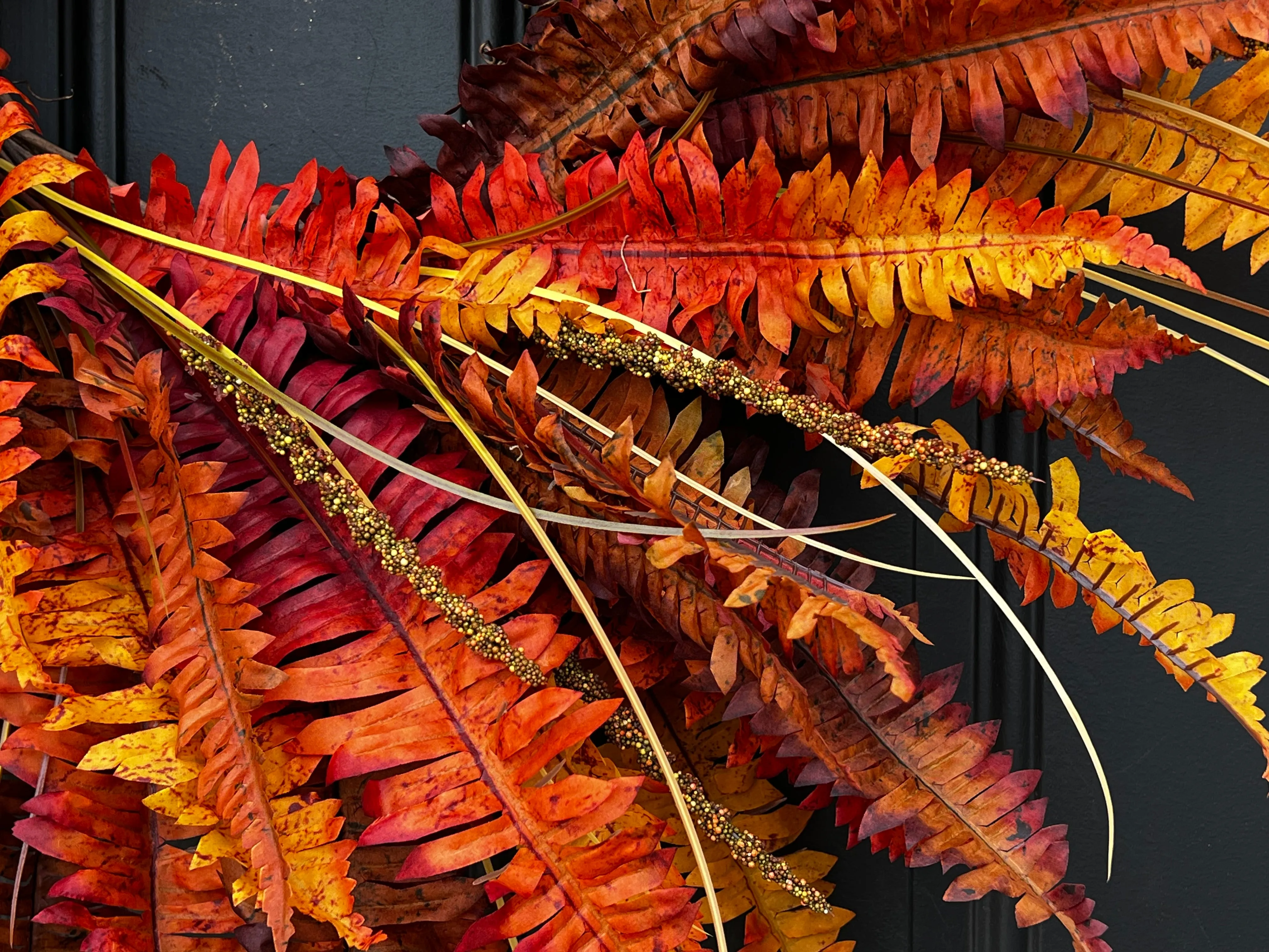 Burnt Orange Fall Fern Wreath