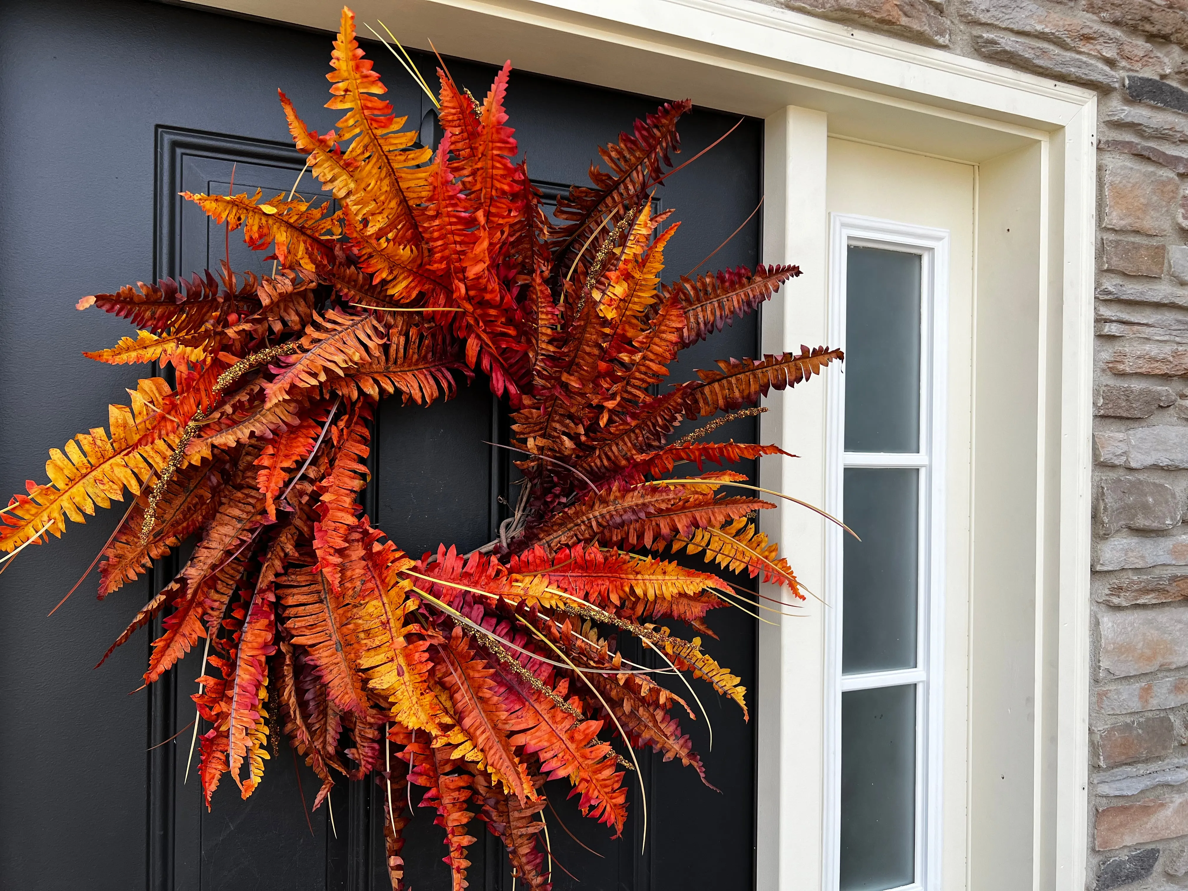 Burnt Orange Fall Fern Wreath