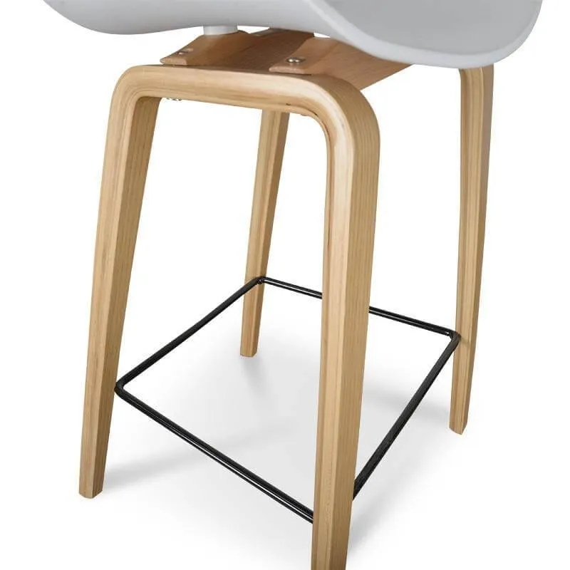 Calibre 65cm Bar Stool in White And Natural