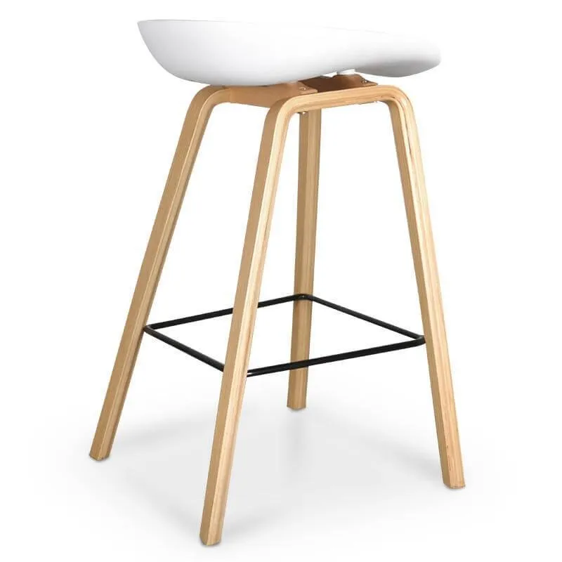 Calibre 65cm Bar Stool in White And Natural