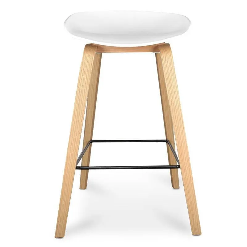 Calibre 65cm Bar Stool in White And Natural
