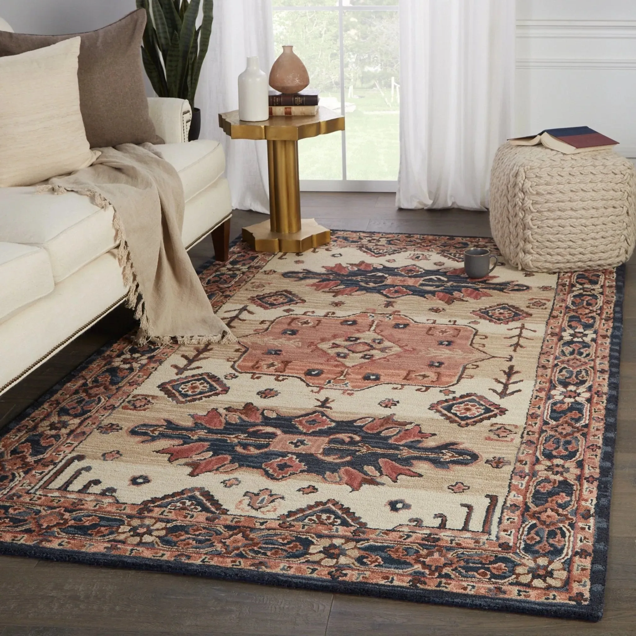 Cardamom COM09 Pink/Dark Blue Rug