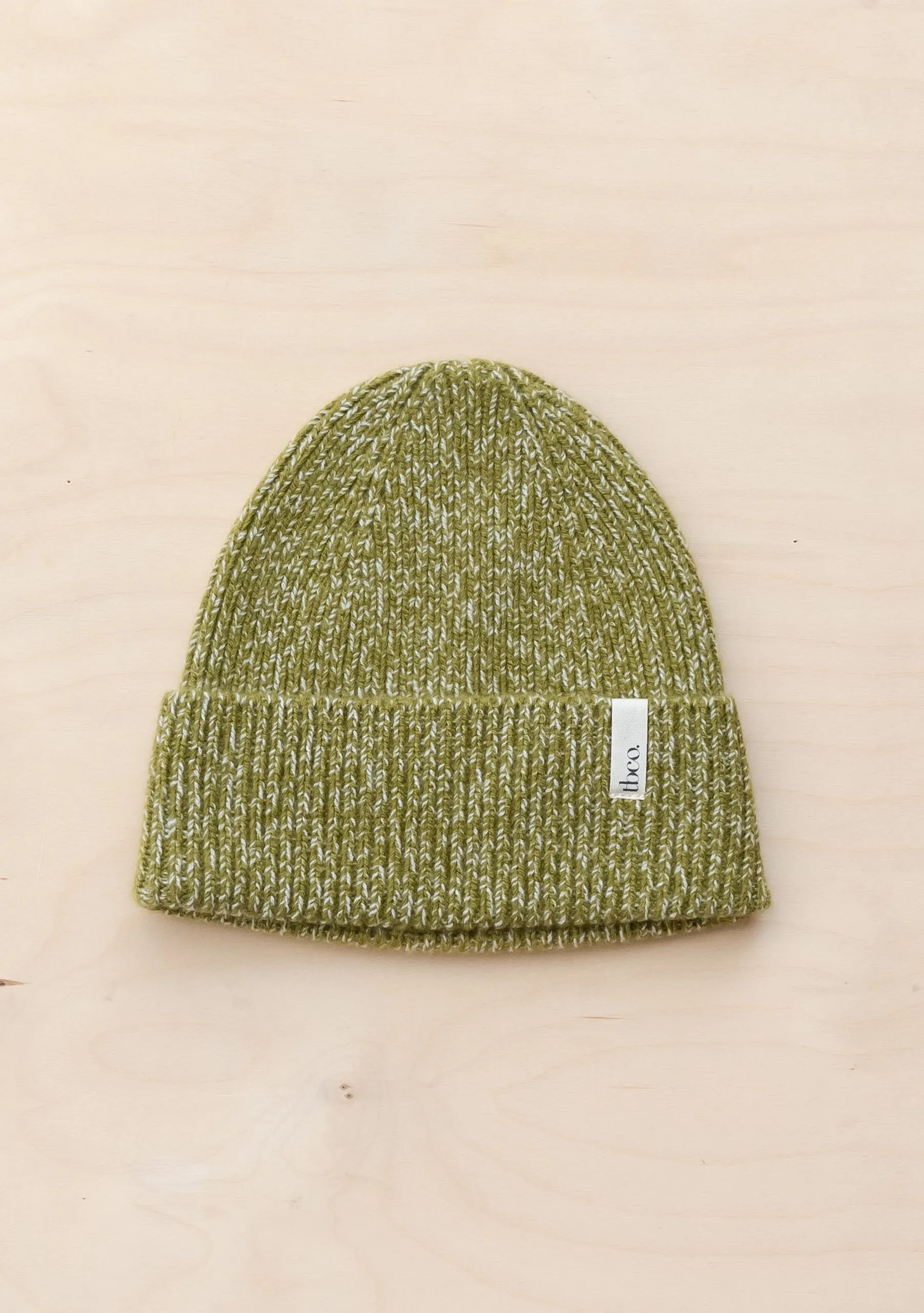 Cashmere & Merino Beanie in Olive Fleck