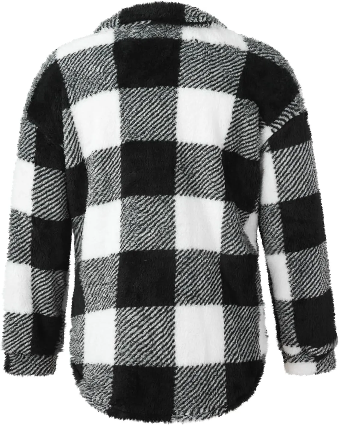 Cdiecer Women Flannel Jacket Fuzzy Plaid Jacket Button Down Teddy Coat Long Sleeve Sherpa Jackets Winter Warm Coats