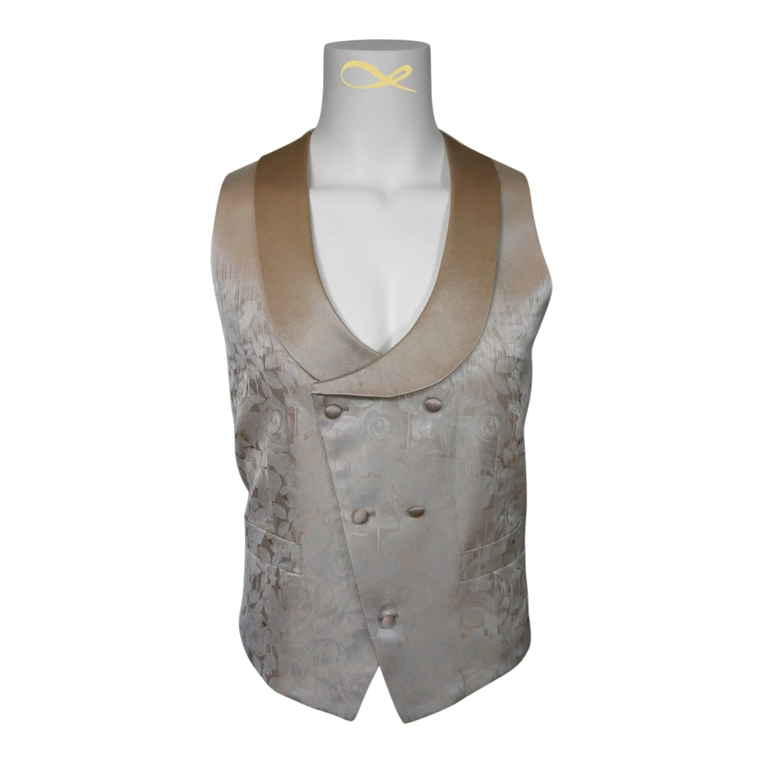 Champagne Sateen Ombre Double Breasted Waistcoat