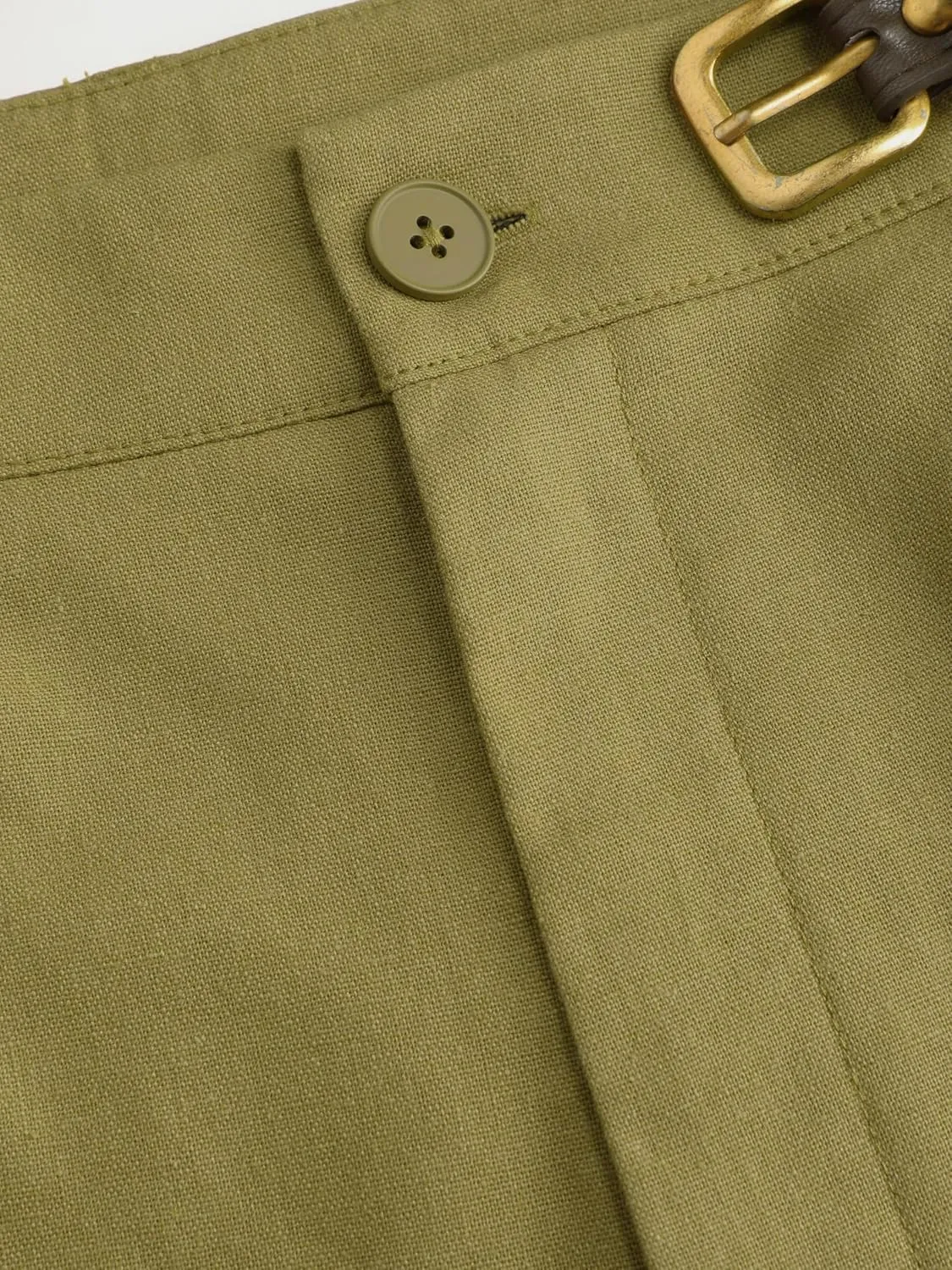 CIDER Solid Linen Blend Belted Wide Leg Pants