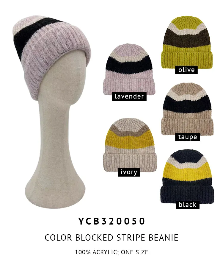Colorblocked Stripe Beanie