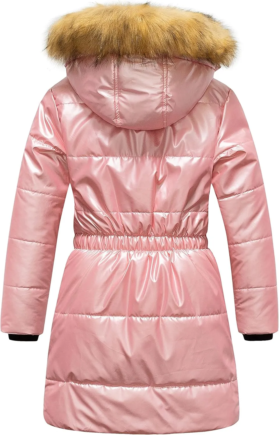 CREATMO US Girl's Long Length Winter Coat Parka Water Resistant Puffer Jacket With Fleece Lining