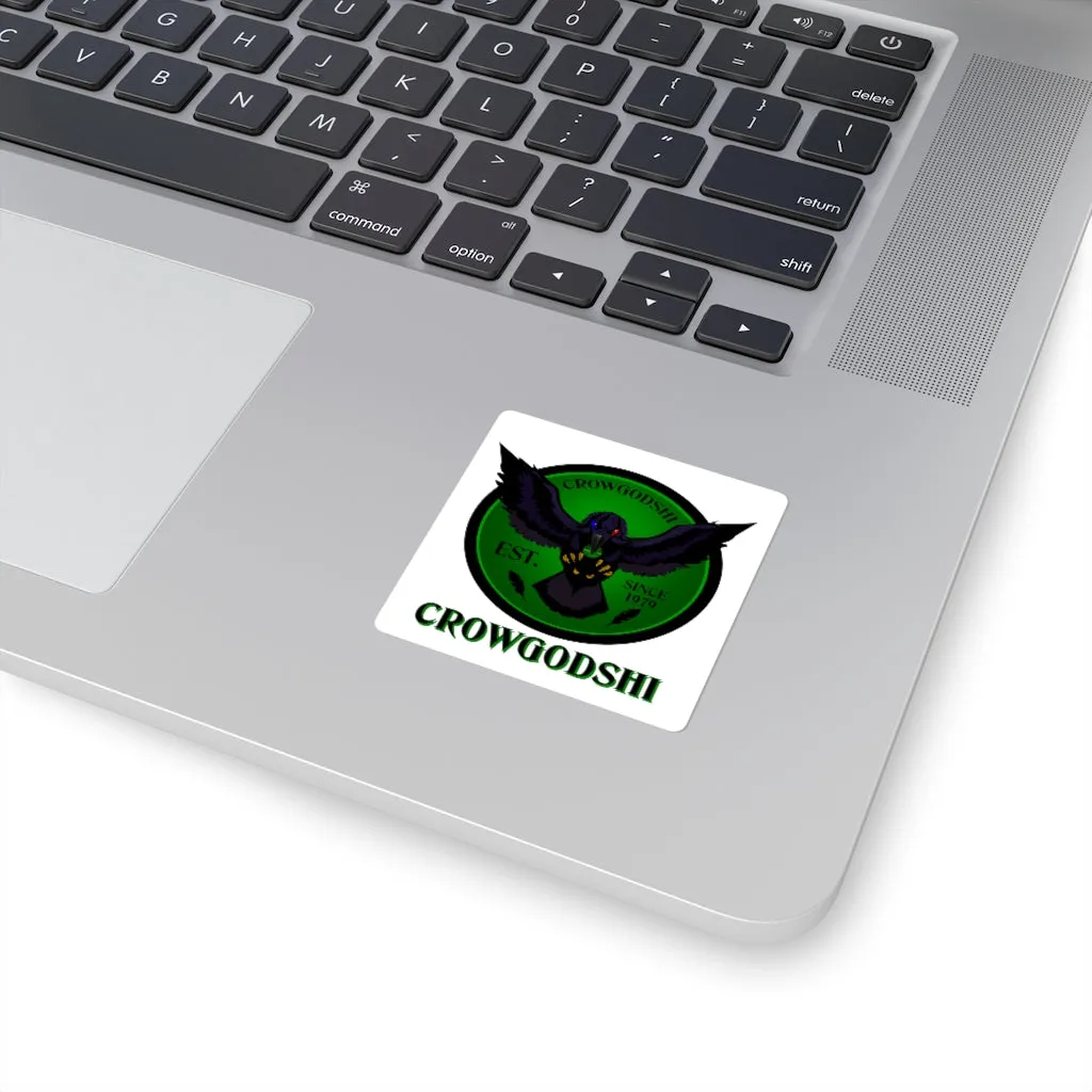 Crowgodshi Square Stickers, GREEN LOGO
