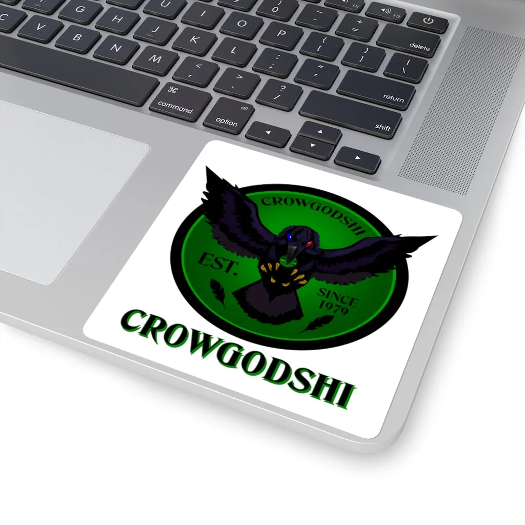 Crowgodshi Square Stickers, GREEN LOGO