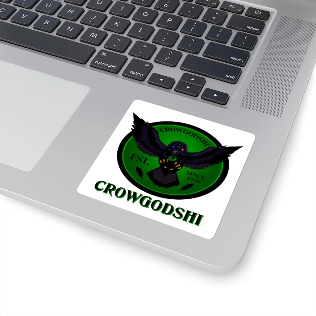 Crowgodshi Square Stickers, GREEN LOGO