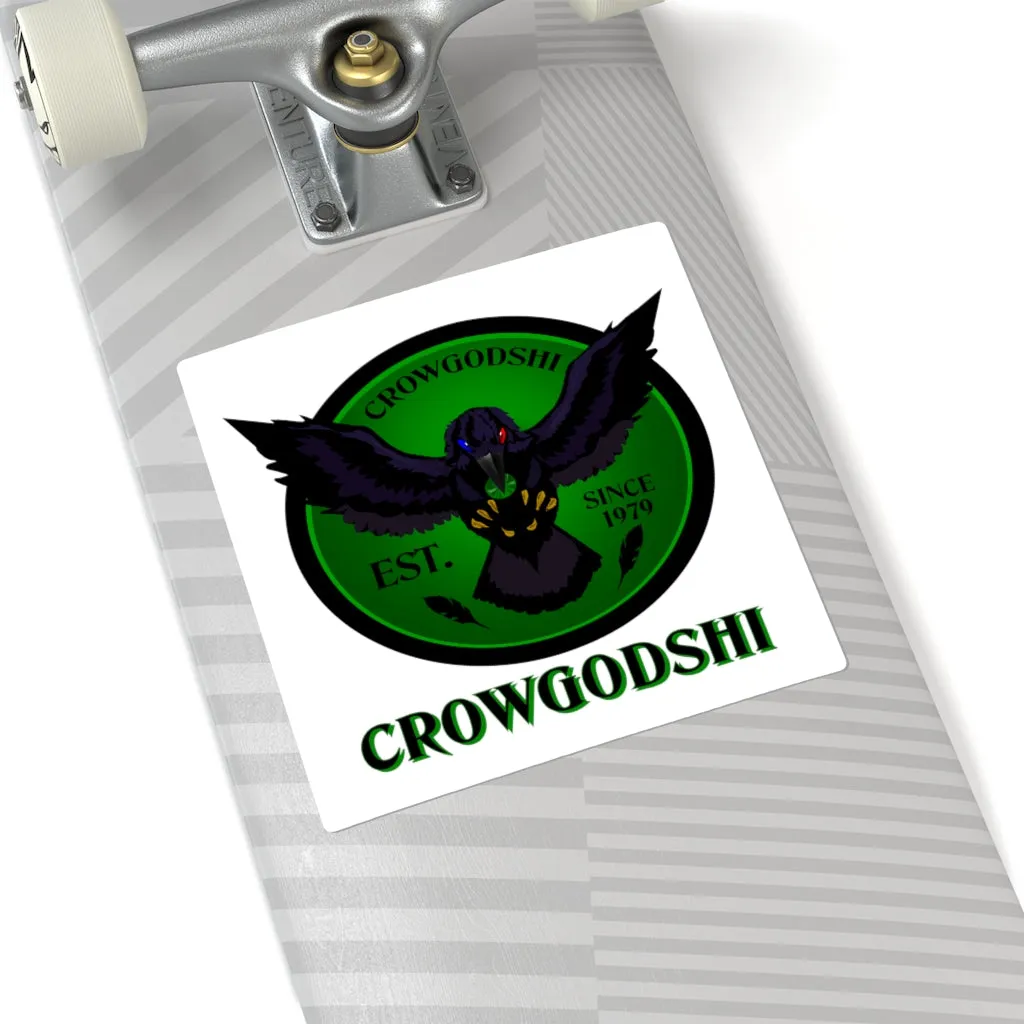 Crowgodshi Square Stickers, GREEN LOGO