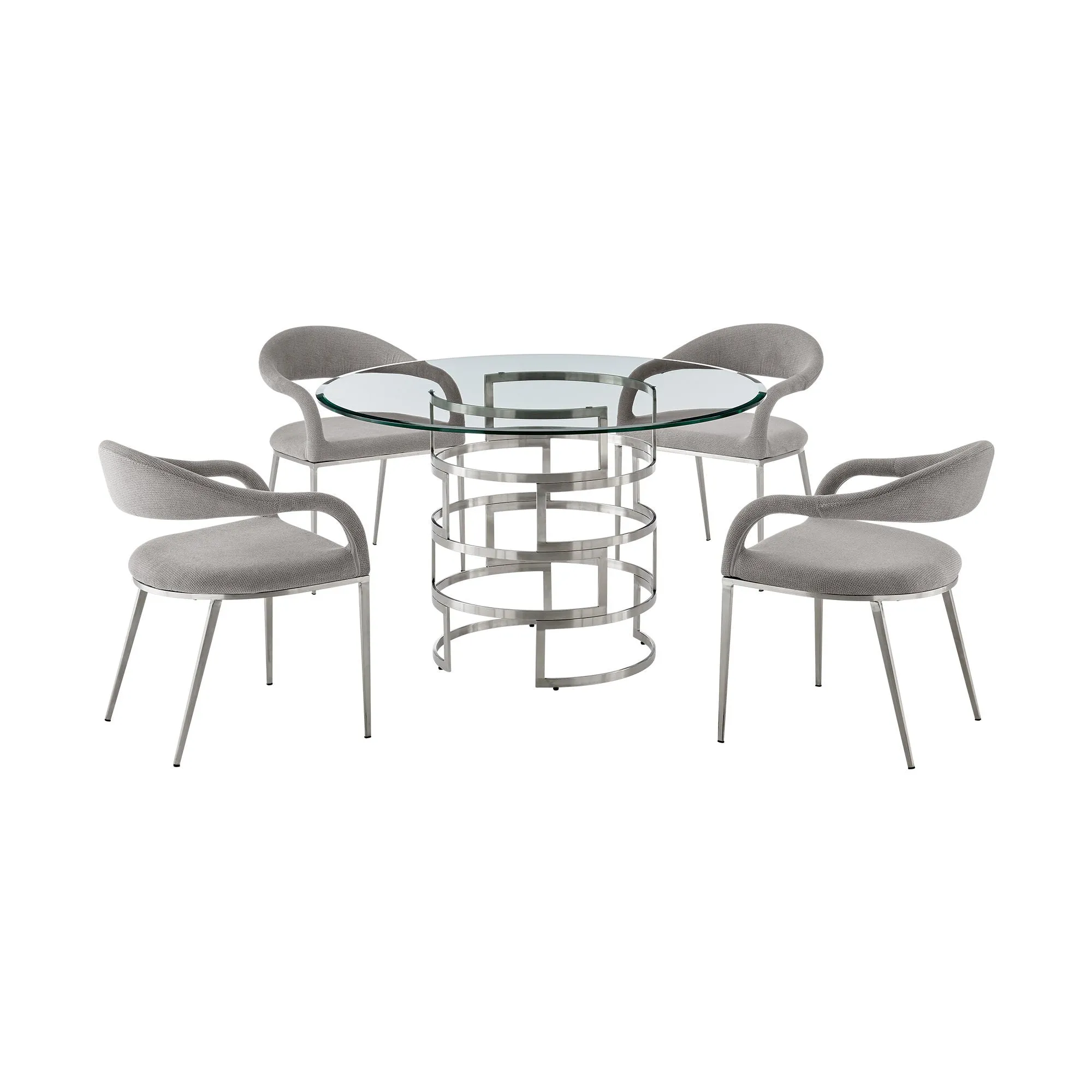 Diaz Morgan - Round Glass Dining Table Set