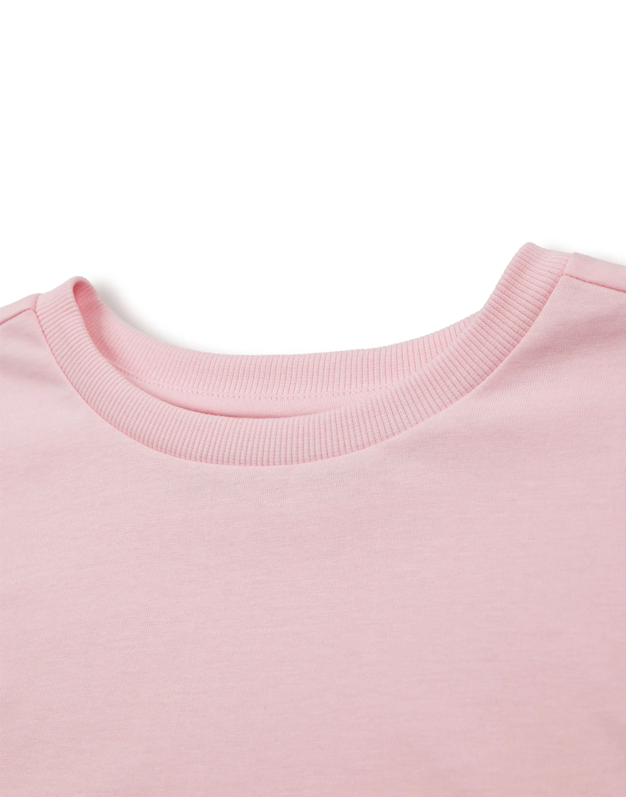 Disney Linear Womens Pink Cropped Short Sleeved T-Shirt