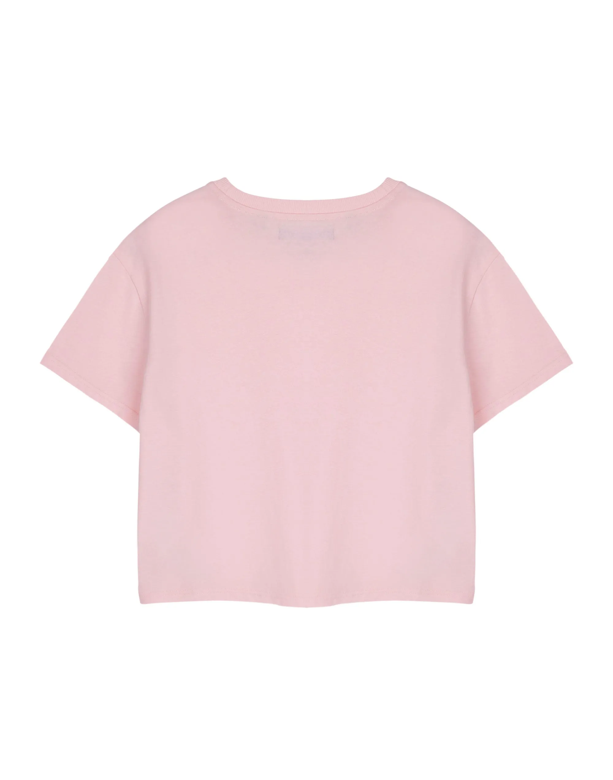 Disney Linear Womens Pink Cropped Short Sleeved T-Shirt