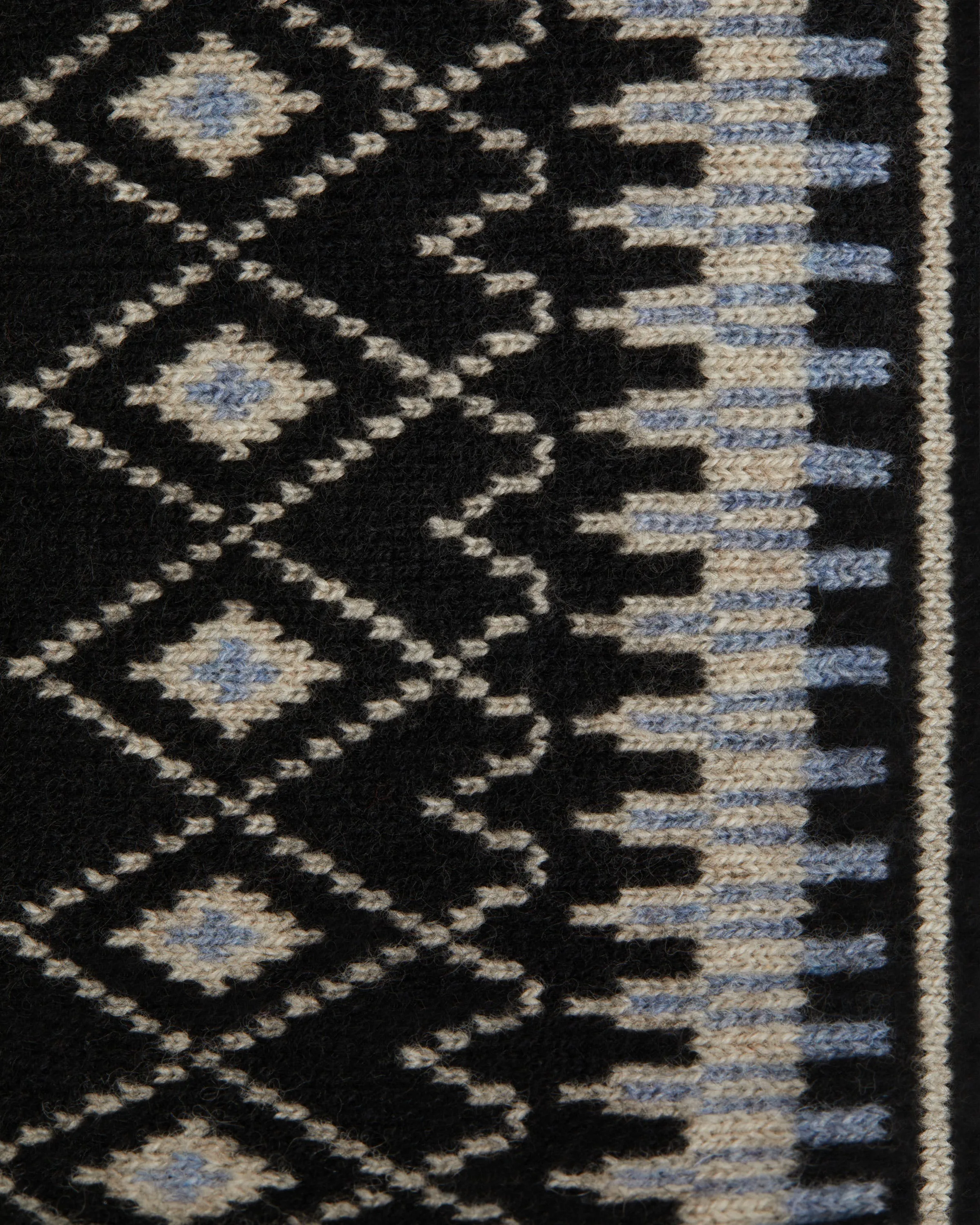 Fairisle Cashmere Blend Headband - Black/Millet