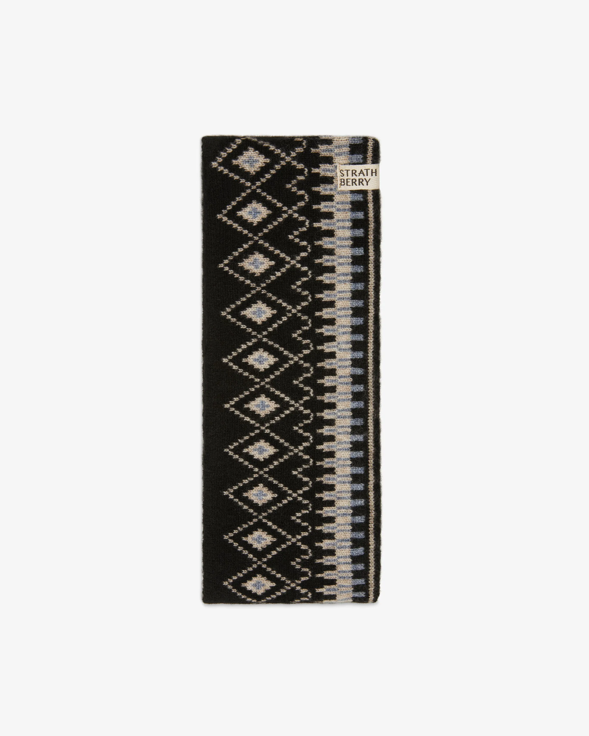 Fairisle Cashmere Blend Headband - Black/Millet