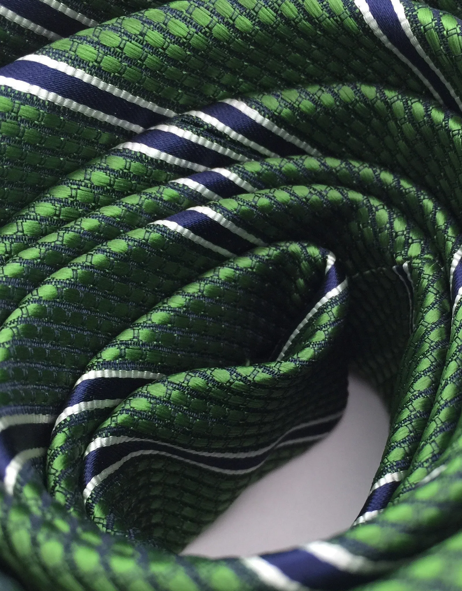 Forest Green and Navy Blue Striped Tie