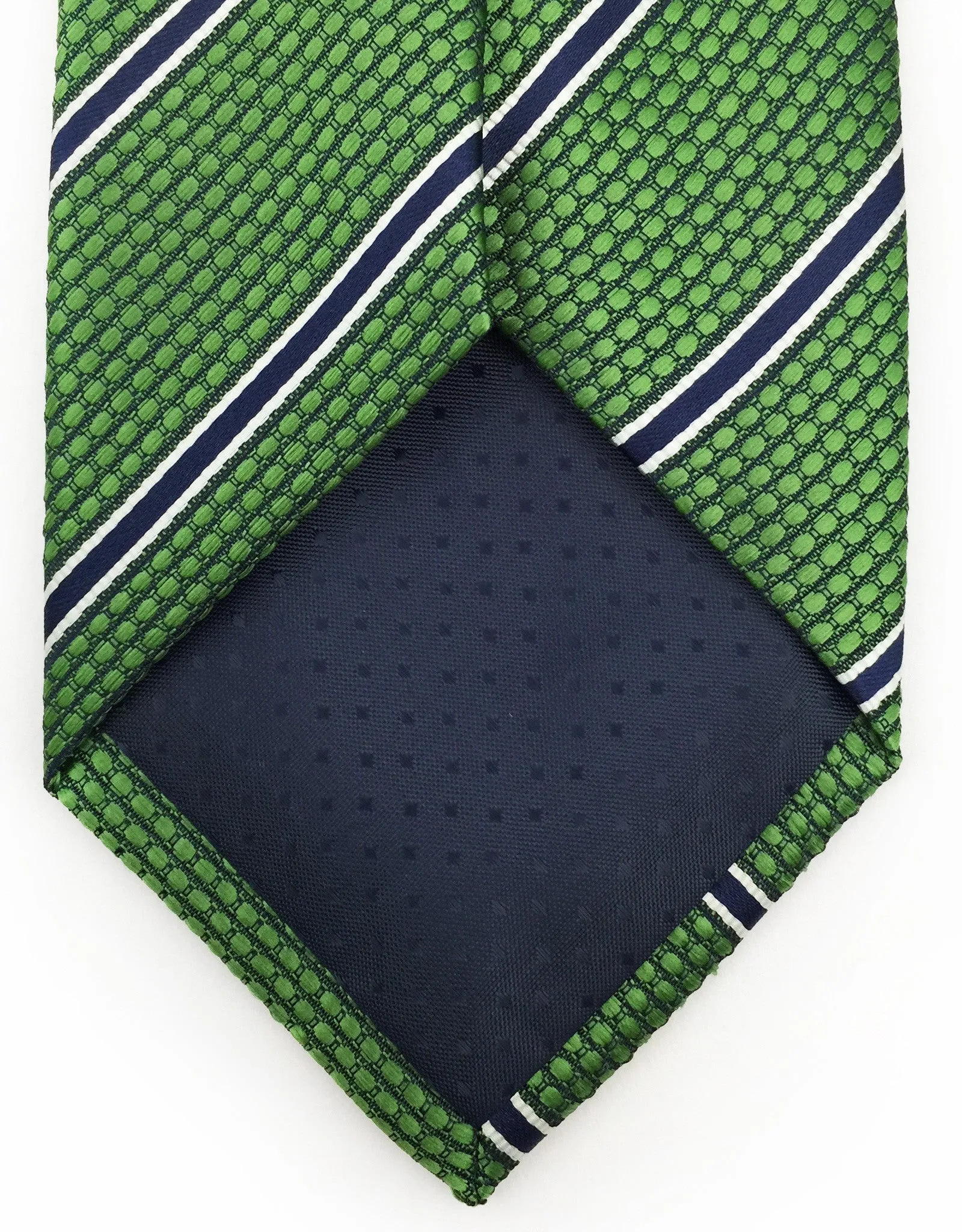 Forest Green and Navy Blue Striped Tie