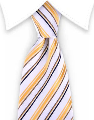 Gold & White Striped Tie