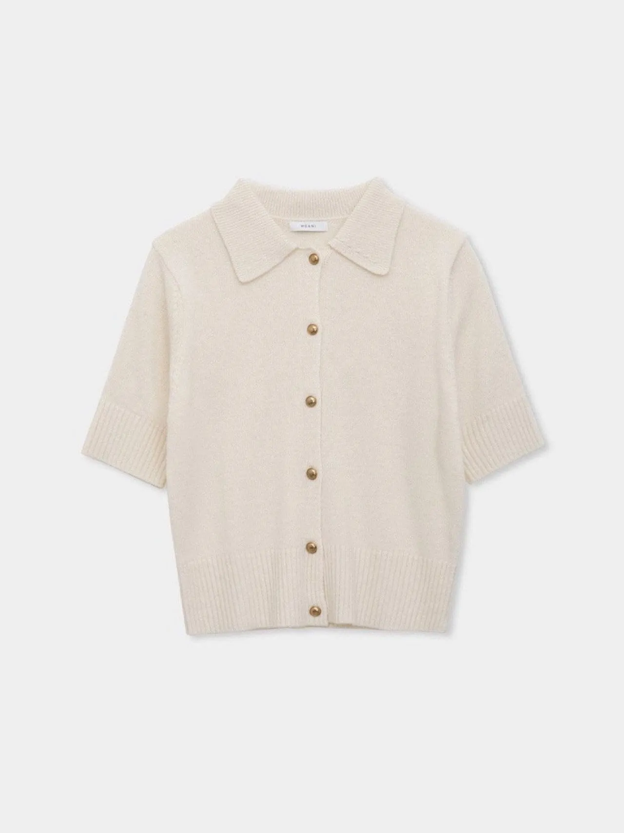 GOLD BUTTON COLLARED CARDIGAN