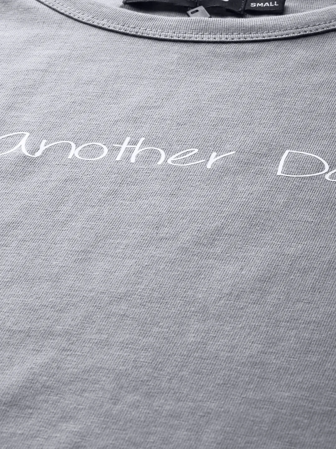 Grey Just-Another-Day Crop T-Shirt