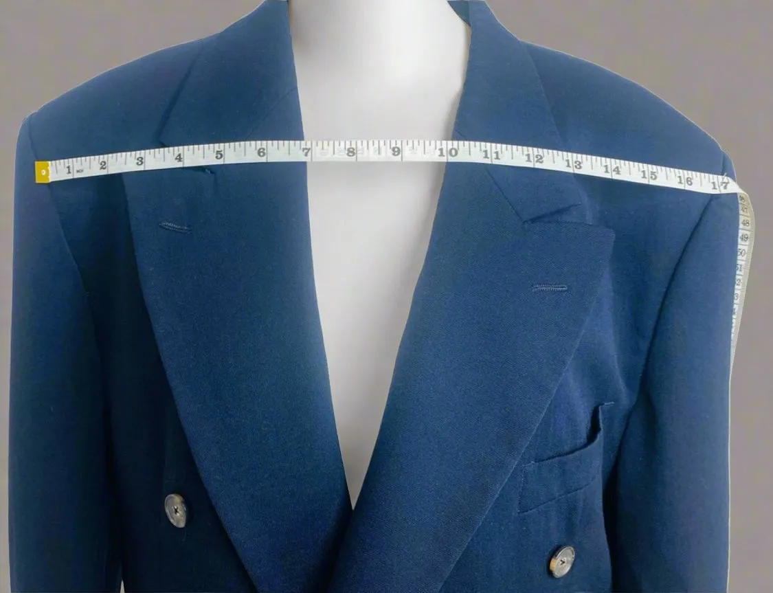 JOSEPH ABBOUD for Nordstrom Wool Navy Vintage Double Breasted Blazer