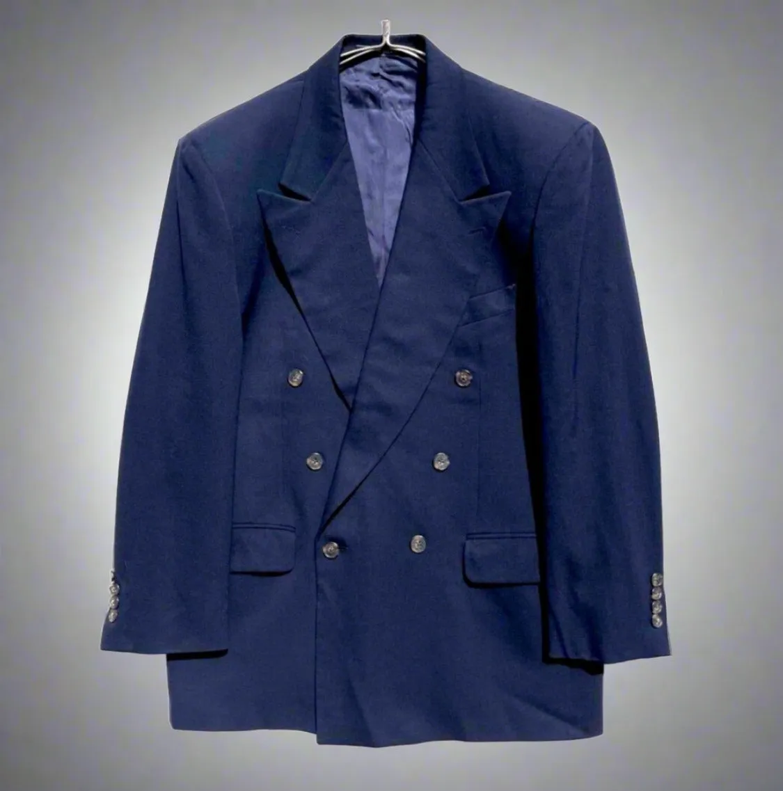 JOSEPH ABBOUD for Nordstrom Wool Navy Vintage Double Breasted Blazer