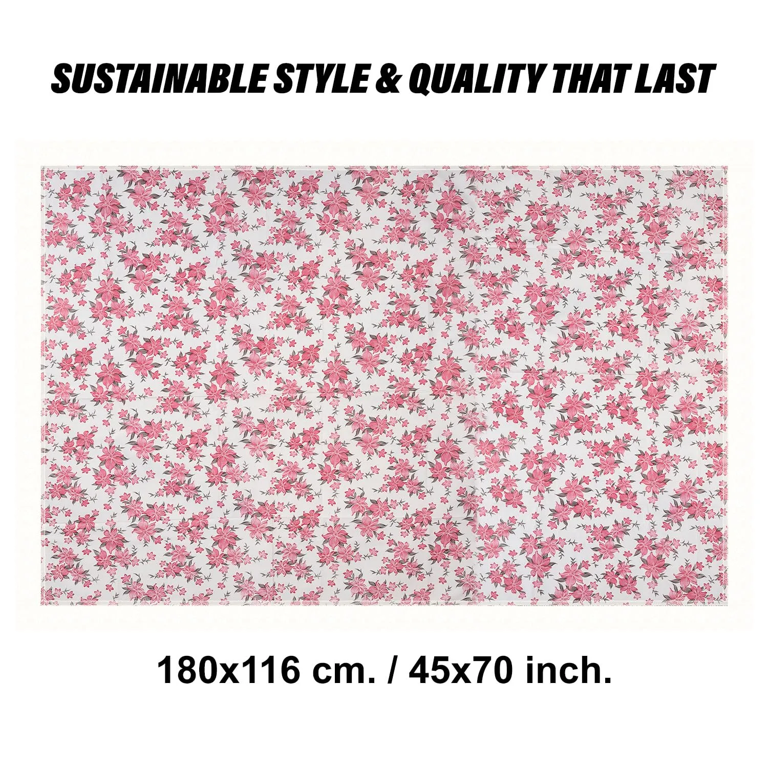 Kuber Industries Dining Table Cover | Kitchen Dining Tablecloth | 4 Seater Center Table Cover | Dining Table Cover for Hall Décor | Barik Flower Kitchen Tablecloth | 45x70 | Pink