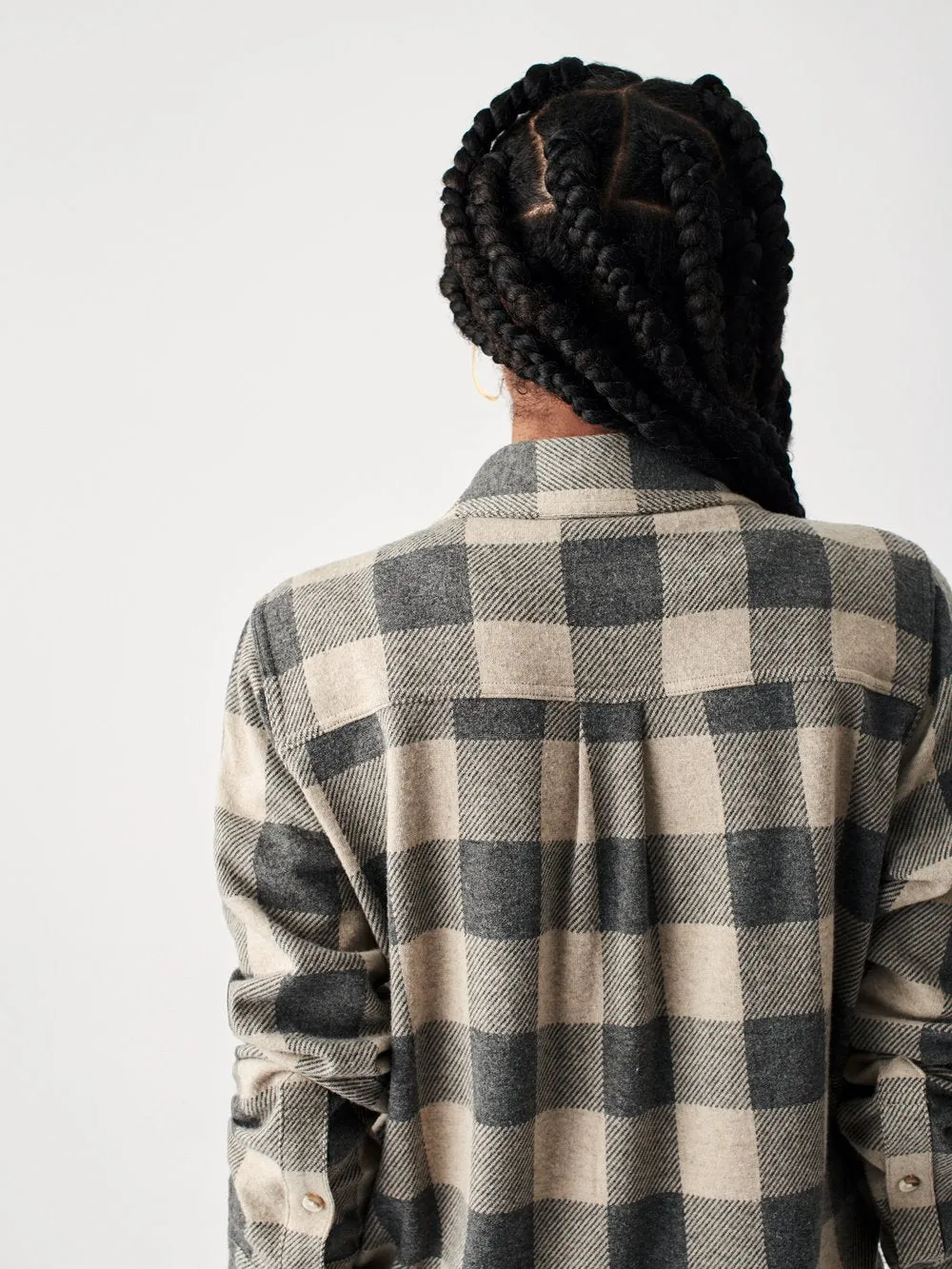 Legend Sweater Shirt in Tan Charcoal Buffalo Check