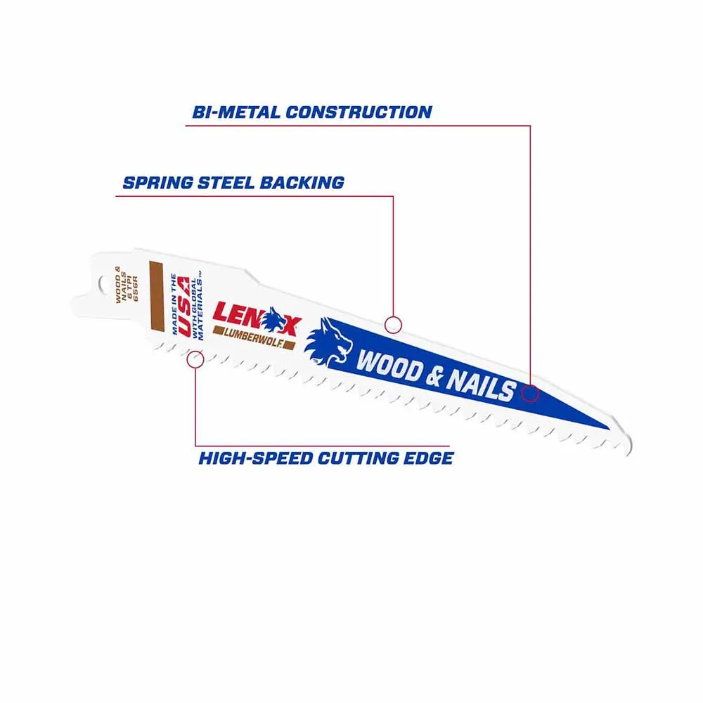 Lenox 20573S656R 6" 6 TPI LUMBERWOLF Reciprocating Saw Blade 1PK