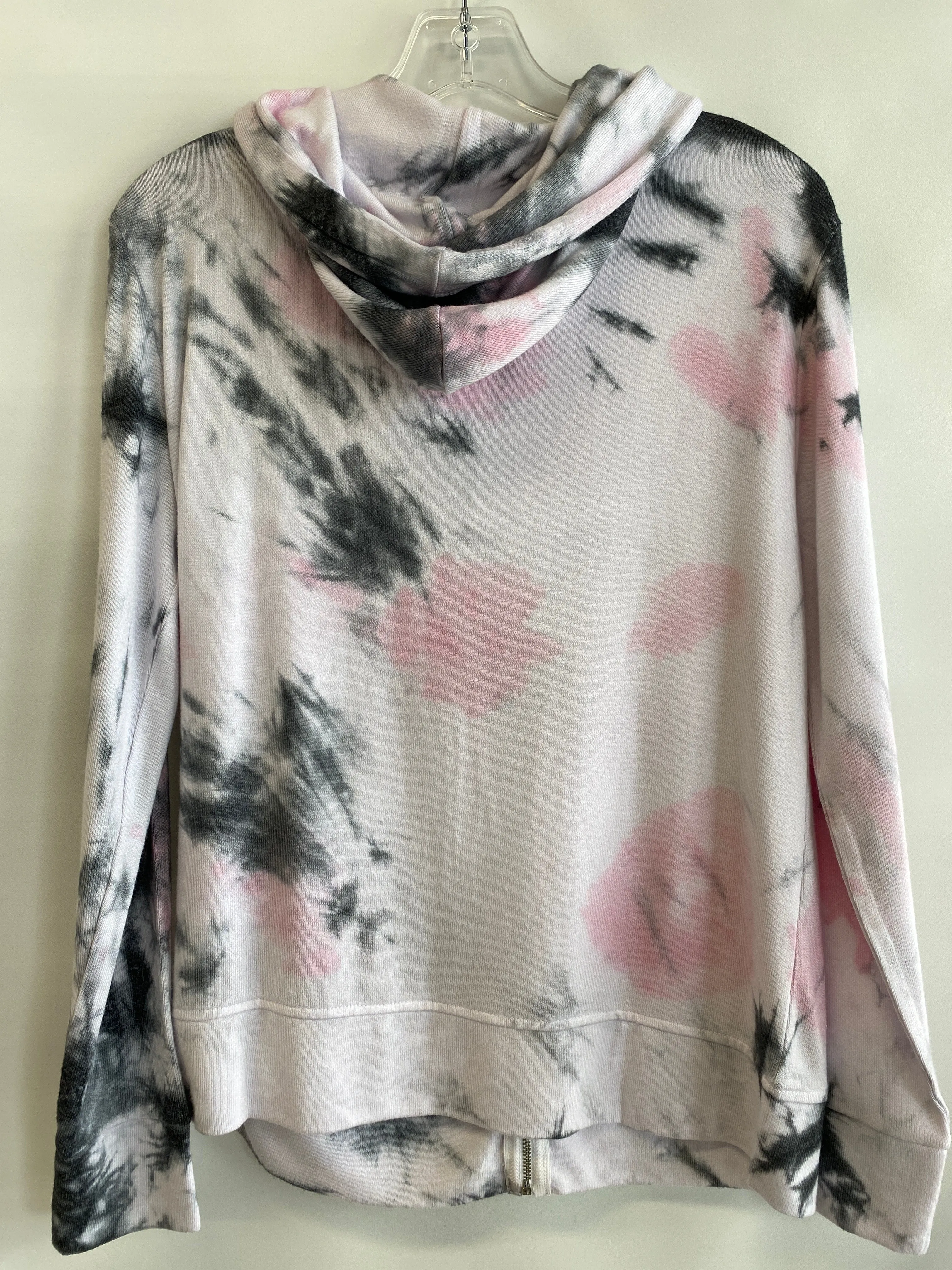 Marble Wash Zip Hoodie-Pink