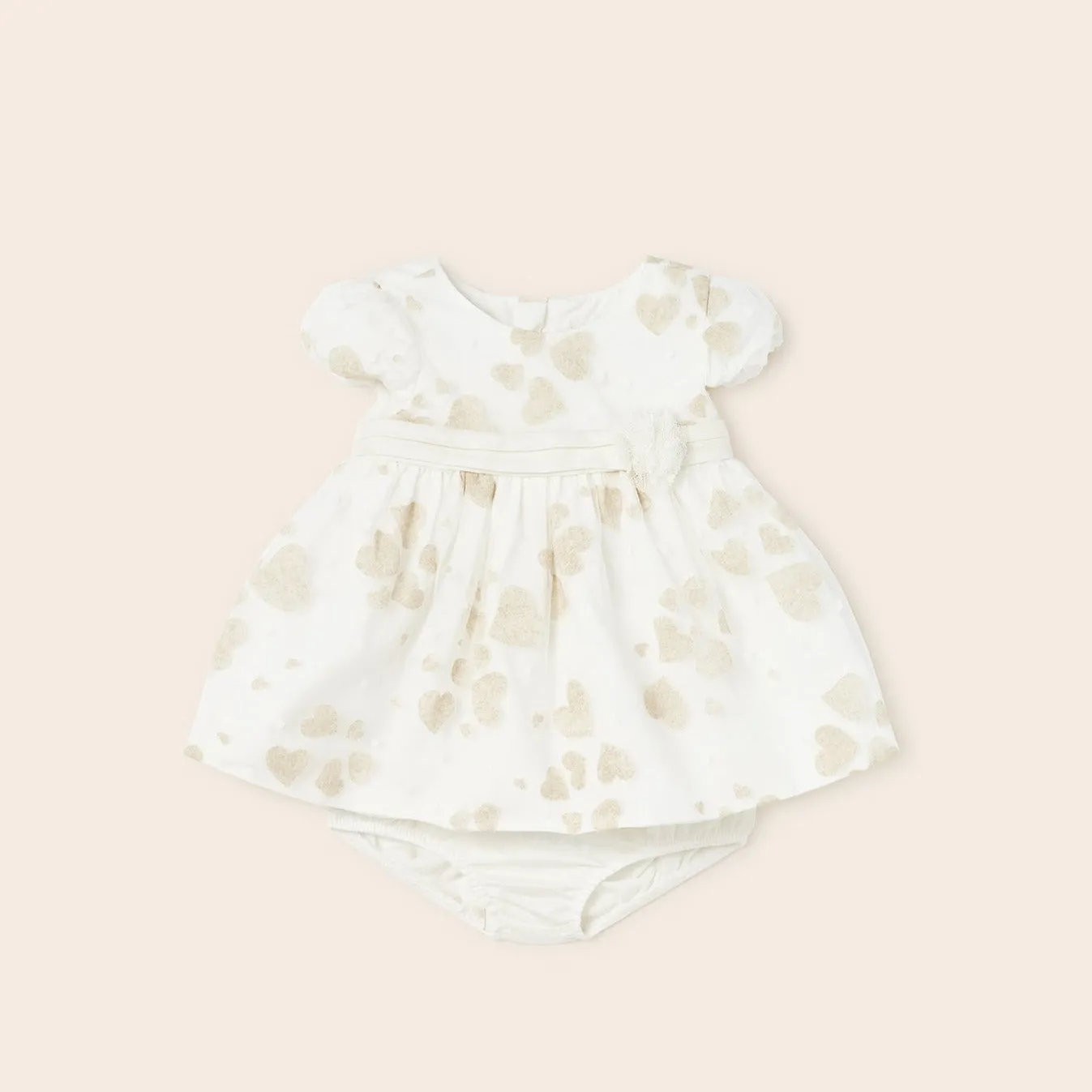 Mayoral Newborn Girl Heart Print Ceremony Dress