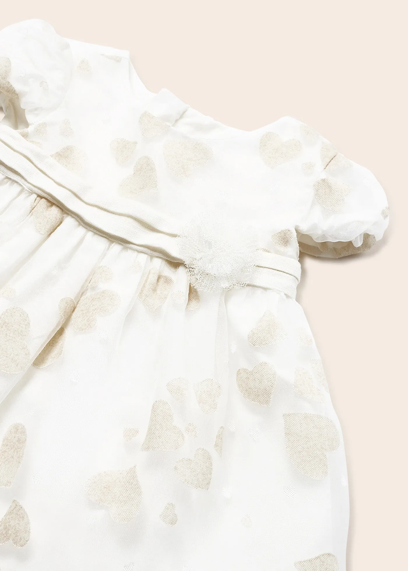 Mayoral Newborn Girl Heart Print Ceremony Dress