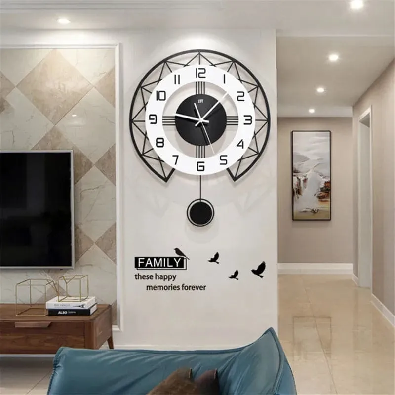 Modern Wall Clock with Pendulum