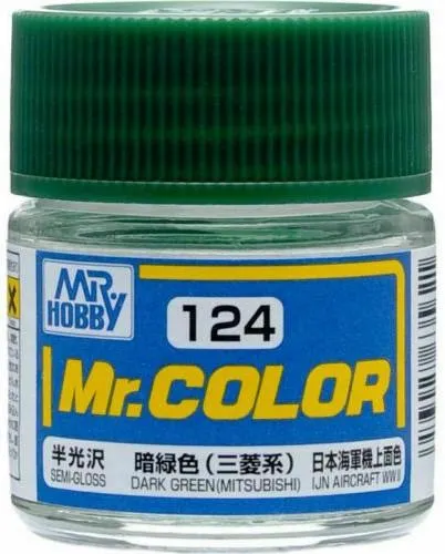 Mr. Hobby C124 Mr. Color Semi Gloss Dark Green (Mitsubishi) Lacquer Paint 10ml