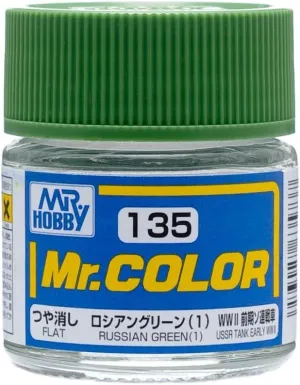 Mr. Hobby C135 Mr. Color Flat Russian Green (1) Lacquer Paint 10ml