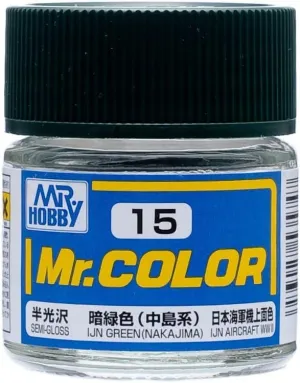 Mr. Hobby C15 Mr. Color Semi Gloss IJN Green Nakajima Lacquer Paint 10ml