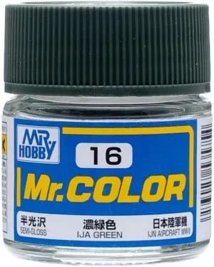 Mr. Hobby C16 Mr. Color Semi Gloss IJA Green Lacquer Paint 10ml
