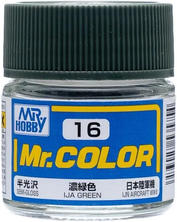 Mr. Hobby C16 Mr. Color Semi Gloss IJA Green Lacquer Paint 10ml